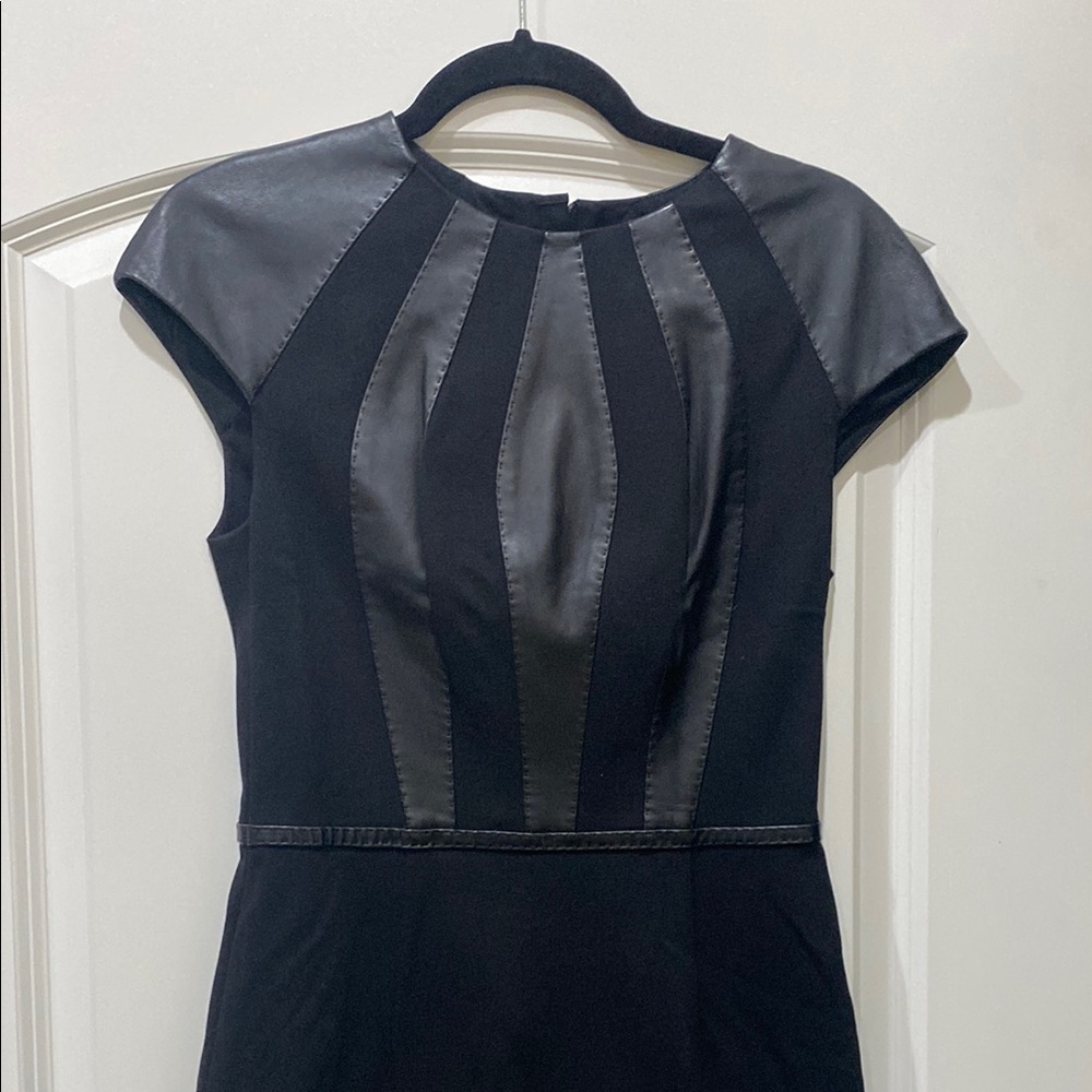 Escada Black Sheath Midi Dress with Cap Sleeves